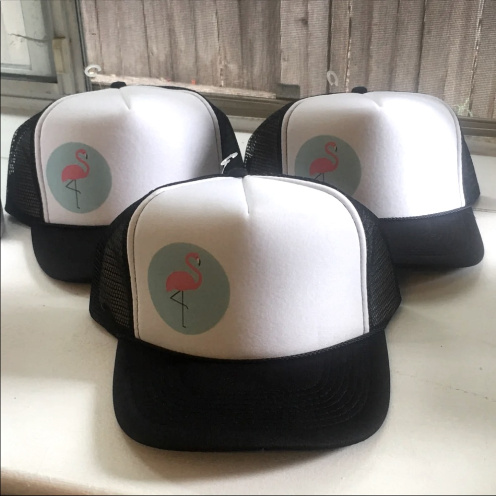3 Trucker Hats w/ Flamingo